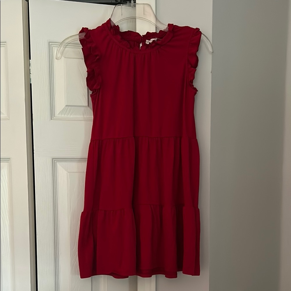 Red Ruffled Kids Dress